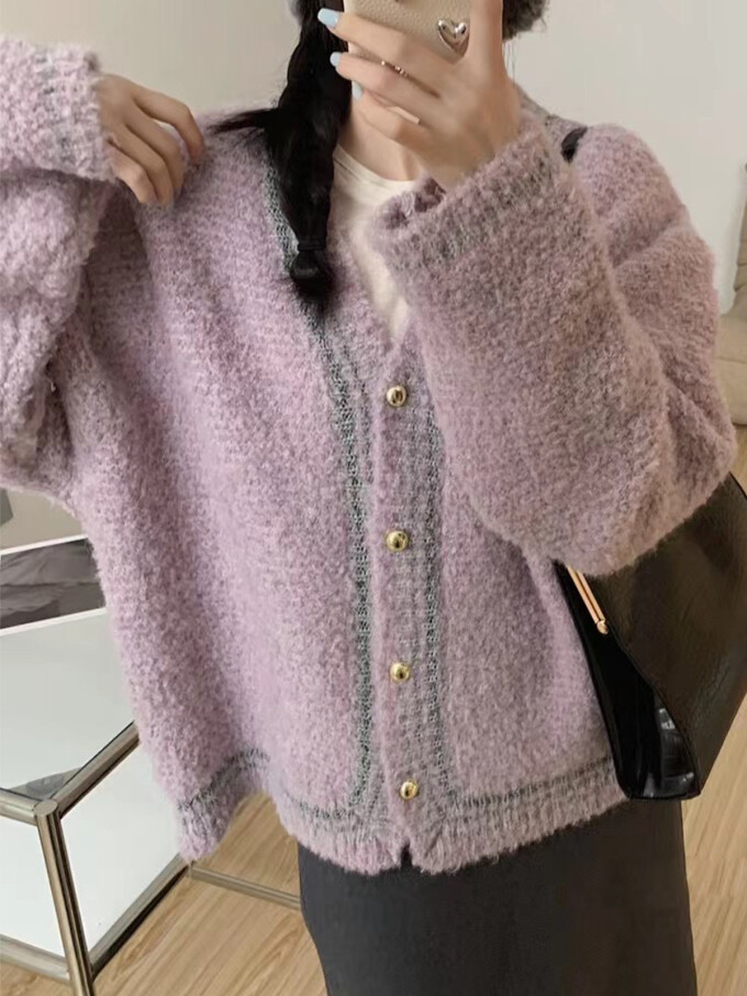 fleece-button-cardigan-sweater-Purple-2.jpg