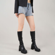 Women-Knee-High-Boots-Wide-Calf-Comfortable-Platform-Chunky-Heel-Elastic-Sock-Stretch-Boots9